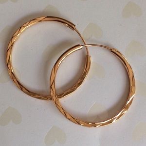 Gold filled Hoop Earrings 925